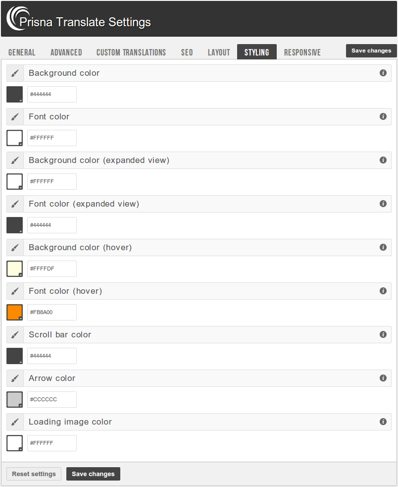 Admin panel - Styling dropDown